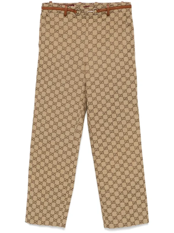 【送料&関税込】Gucci Gg Canvas Cropped Trousers With Horseb 30109134_59112136_600.jpg
