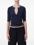 Citizens of Humanity Nali Henley button-front ribbed top - Blue