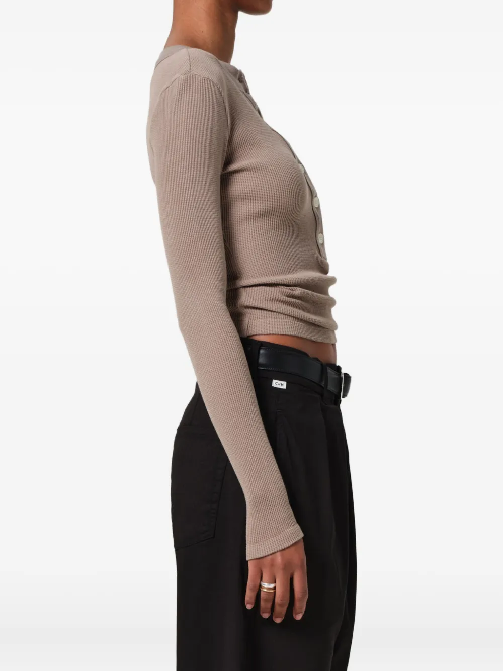 Citizens of Humanity Varra Henley button-front top Bruin