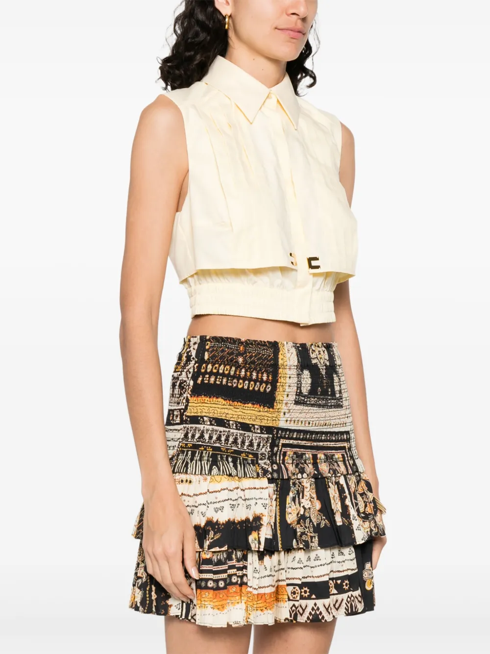 Elisabetta Franchi panelled shirt - Geel