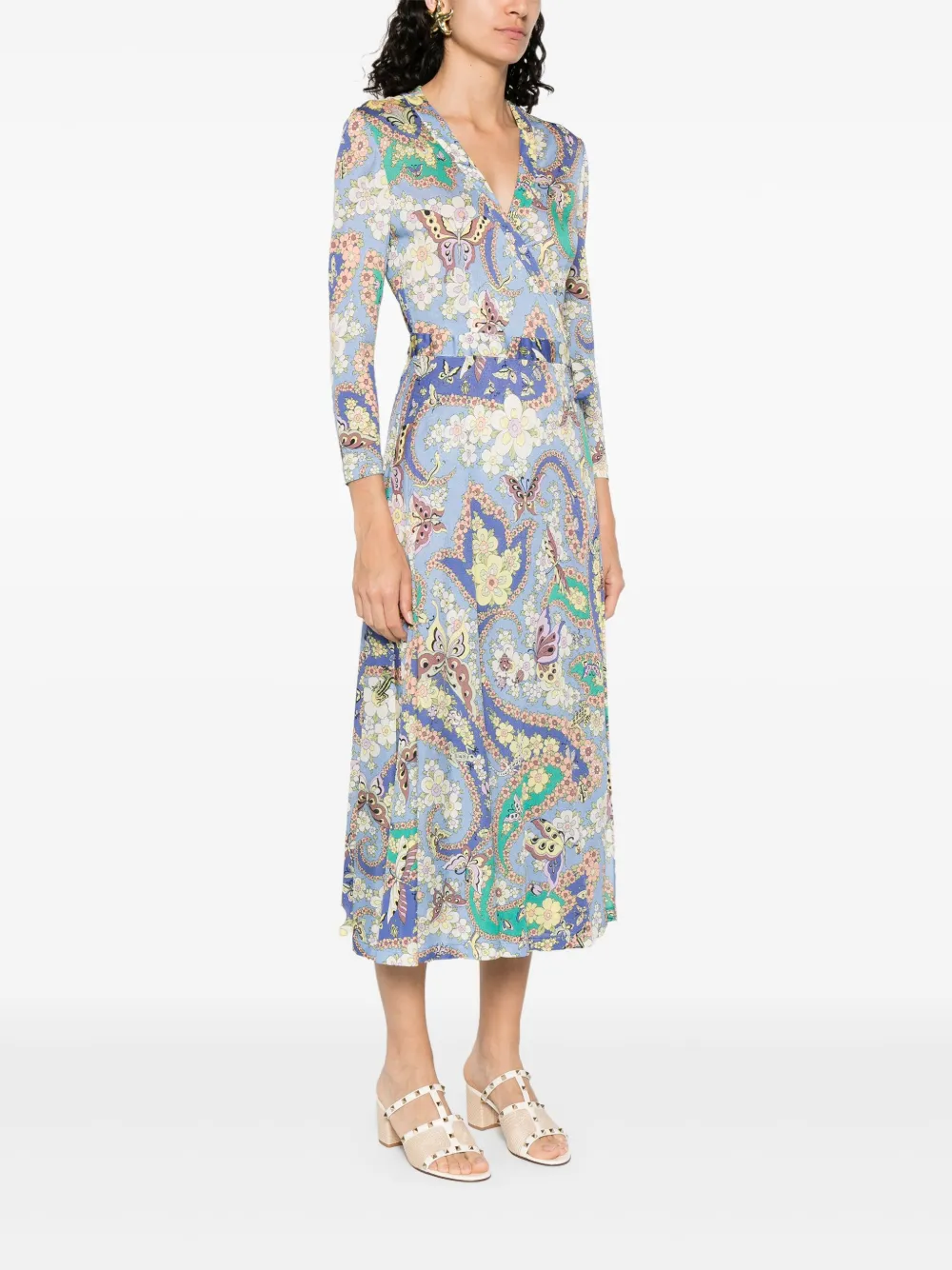 ETRO Jurk met bloemenprint Blauw