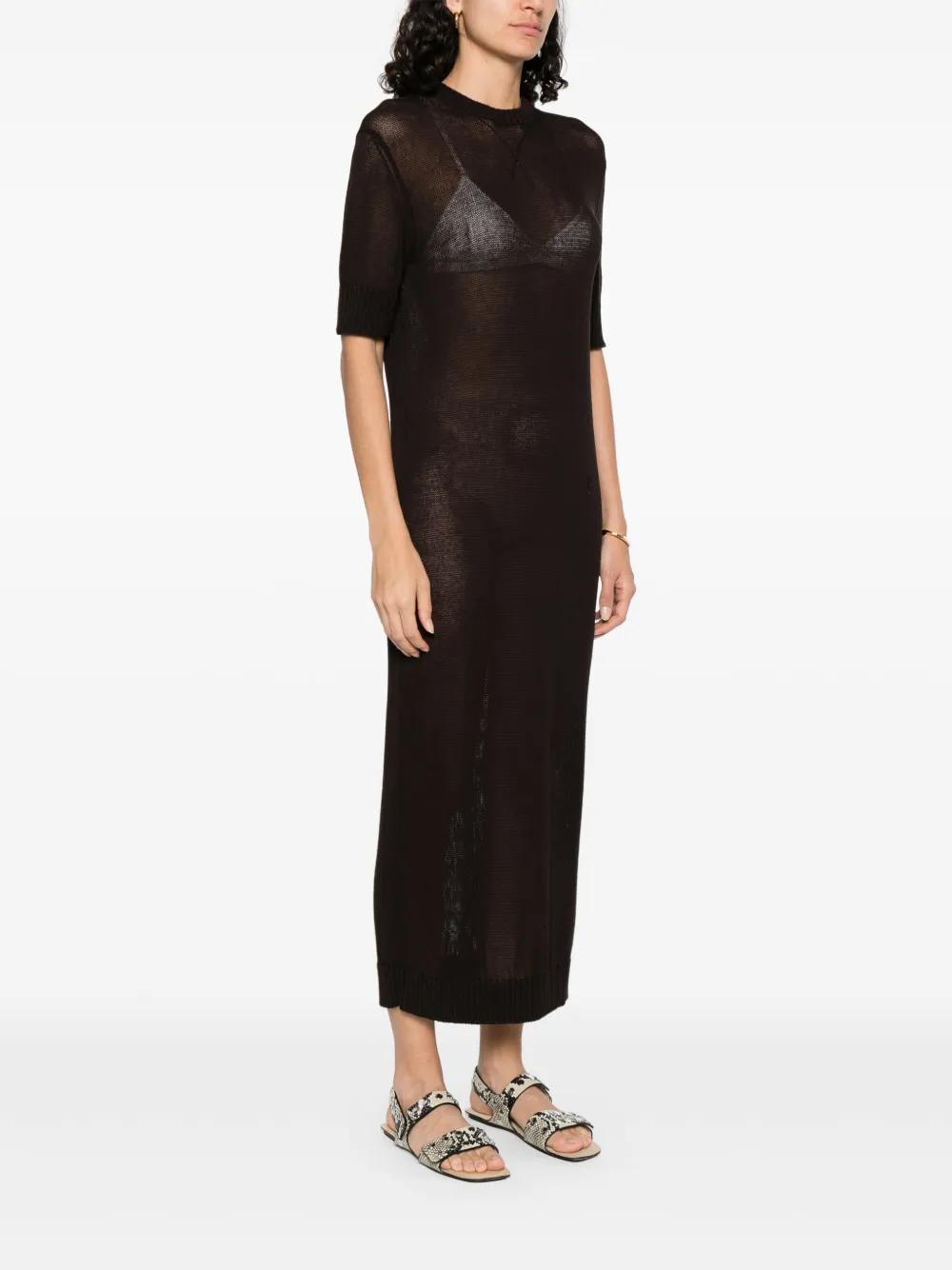 Jil Sander Katoenen jurk Bruin