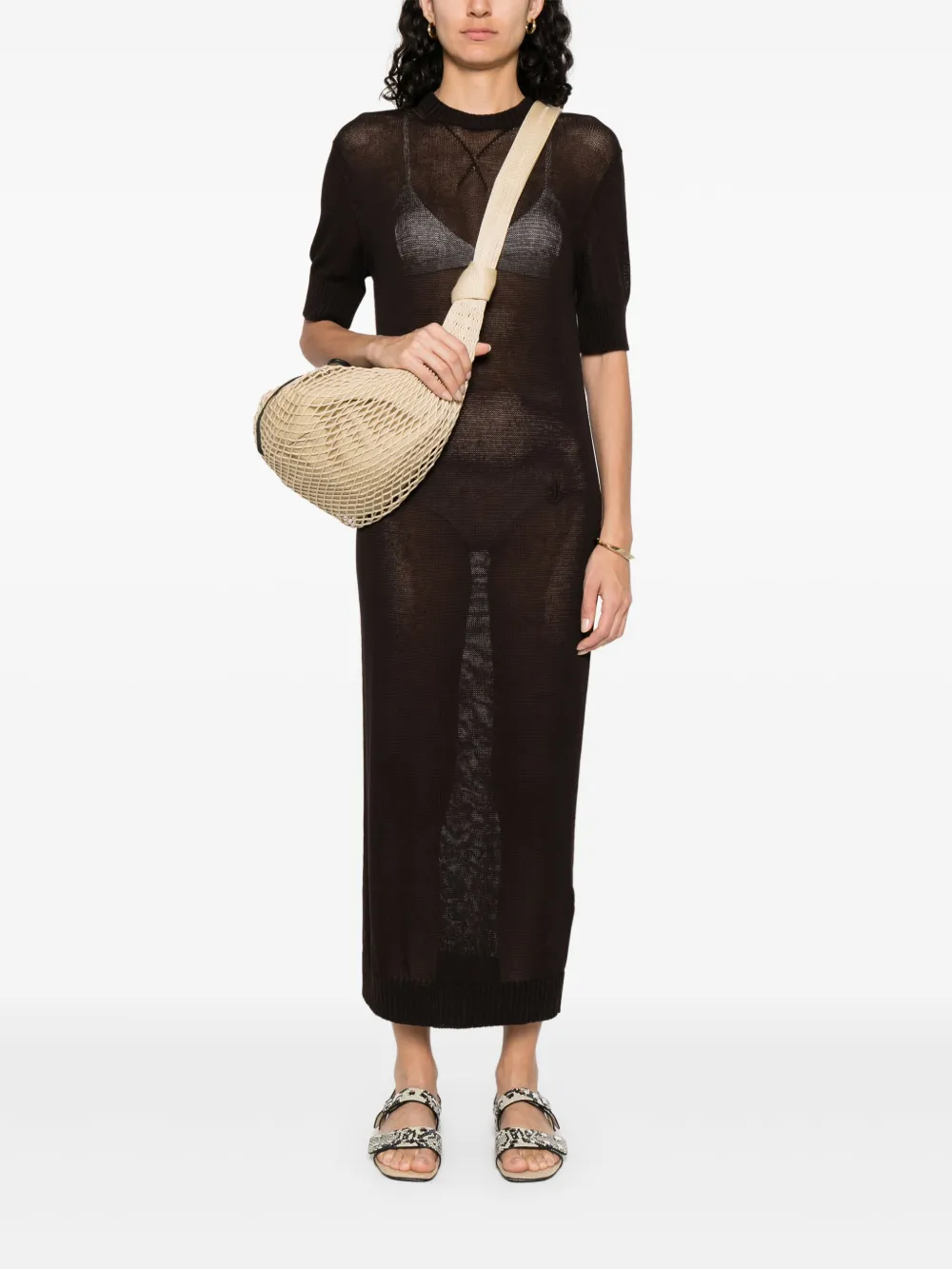 Jil Sander Katoenen jurk - Bruin