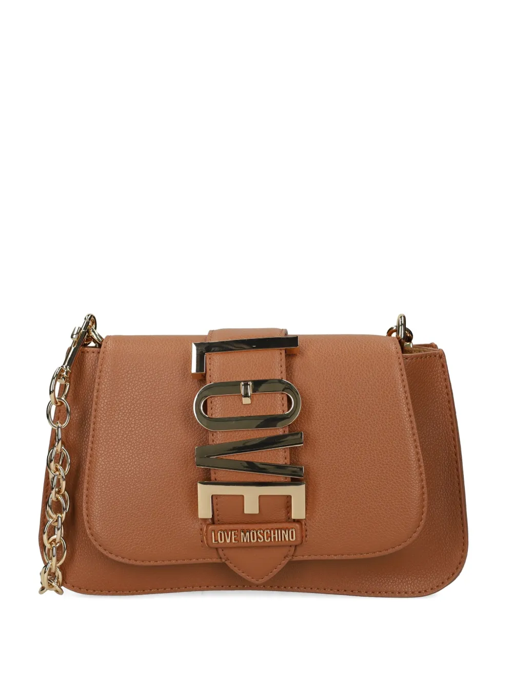 Love Moschino ロゴプレート ショルダーバッグ - ブラウン Love Moschino ロゴプレート ショルダーバッグ - ブラウン