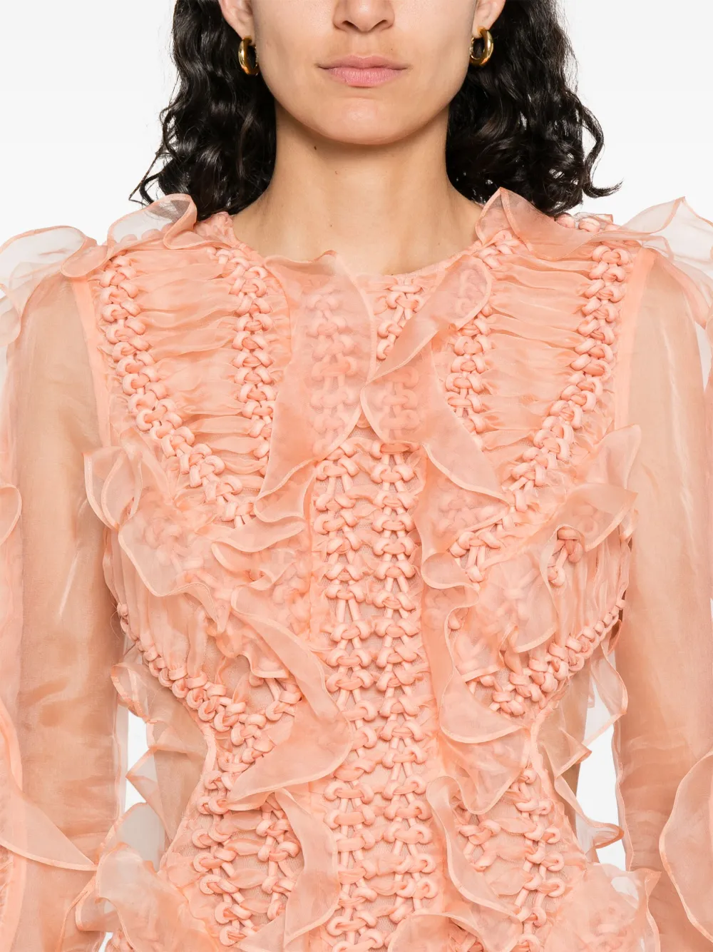 ZIMMERMANN Gevlochten maxi-jurk Oranje