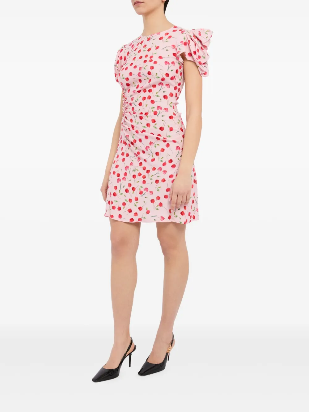 MAR DE MARGARITAS cherry-print mini dress - Roze