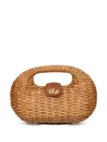 Cult Gaia Lydia woven basket tote bag - Brown