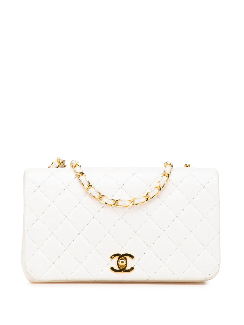 Pre-owned Chanel 1989-1991 Small Cc Quilted Lambskin Full Single Flap Crossbody Bag