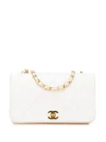 CHANEL Pre-Owned 1989-1991 Small CC Quilted Lambskin Full Single Flap crossbody bag - White