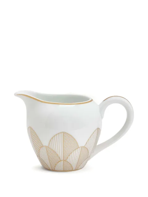 Christofle gold-line patterned pitcher