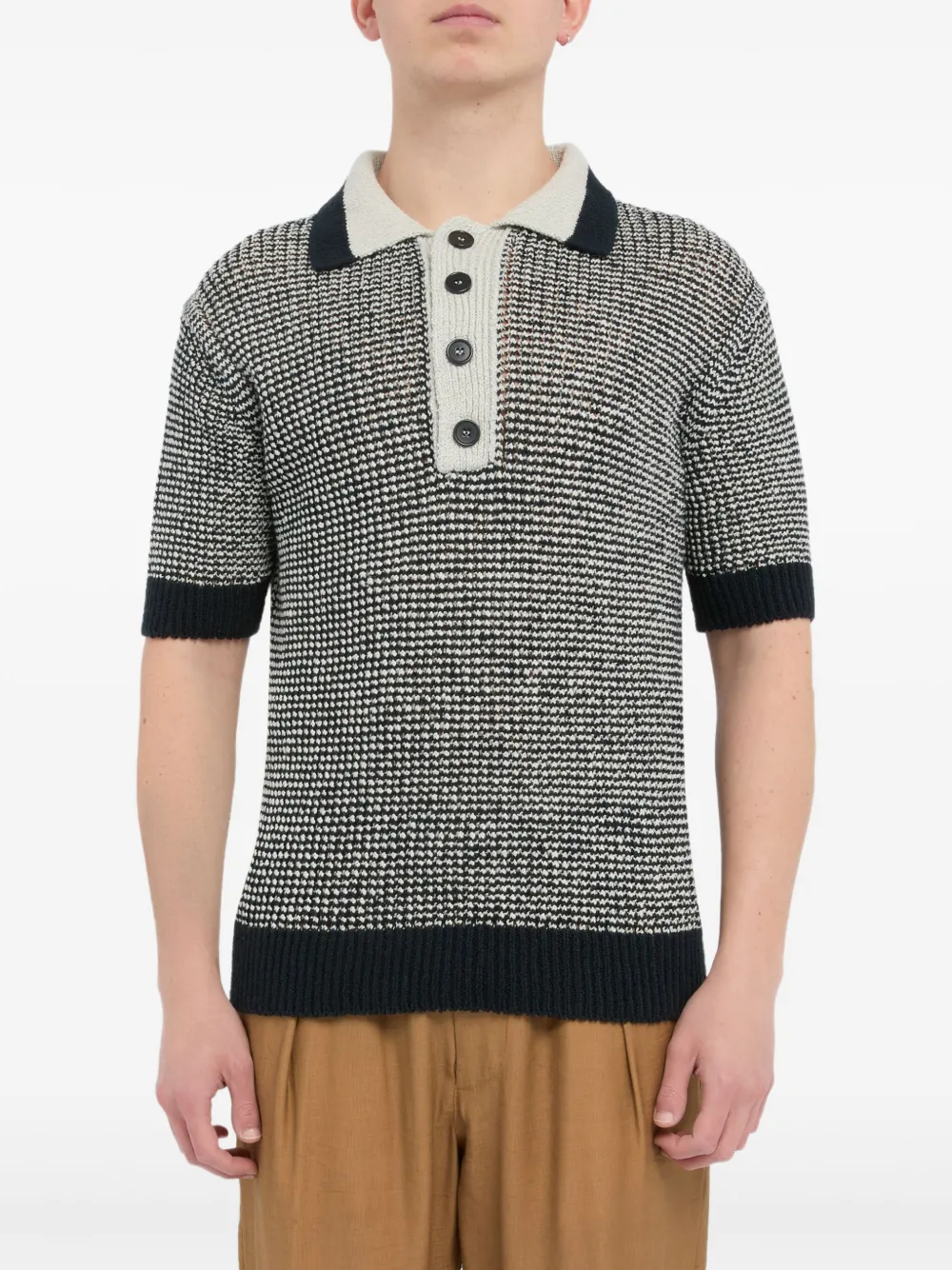 FUMAGALLI knitted polo shirt - Zwart
