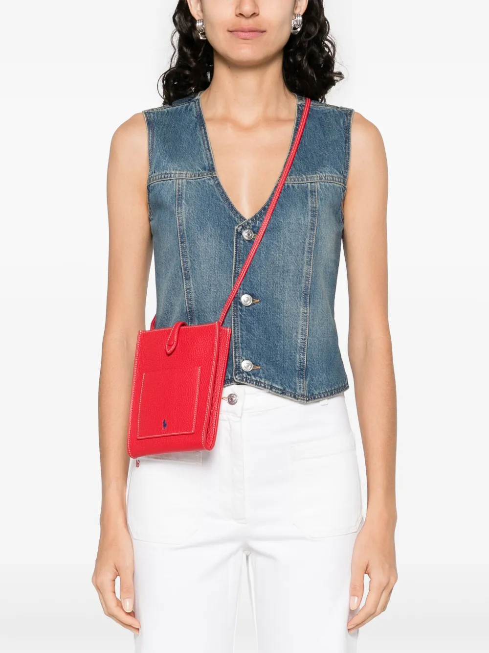 Polo Ralph Lauren Leren crossbodytas Rood