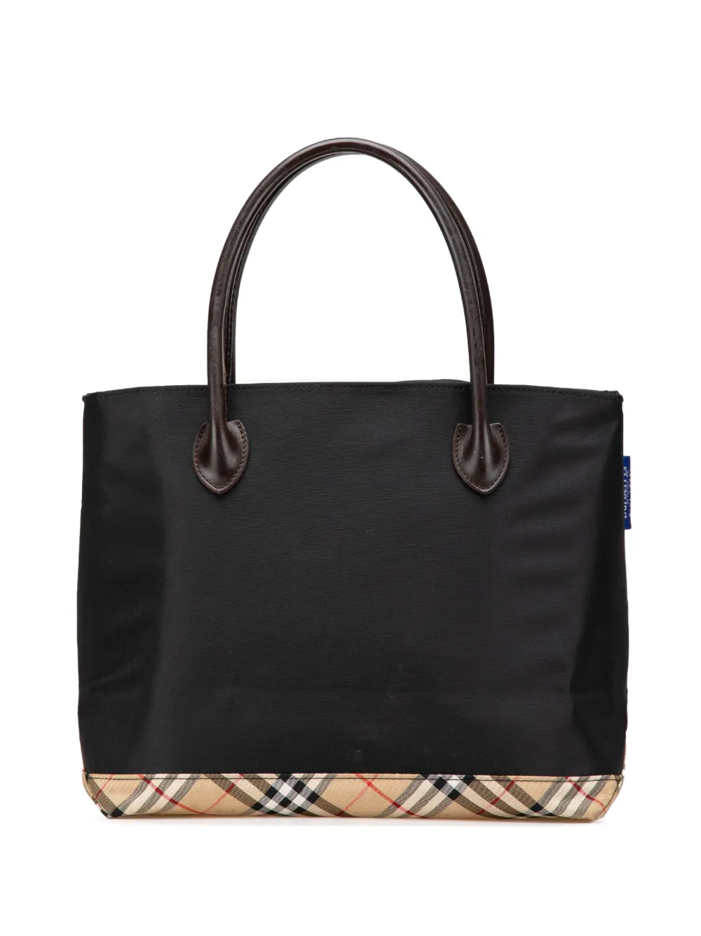 Pre-owned Burberry 20th Century Nova Check Trimmed Nylon Tote Bag