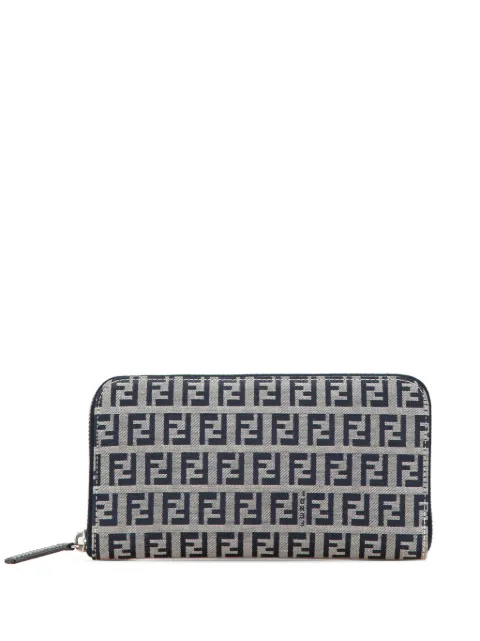 Fendi Pre-Owned 2000-2010 Zucchino Canvas Zip Around Wallet long wallets