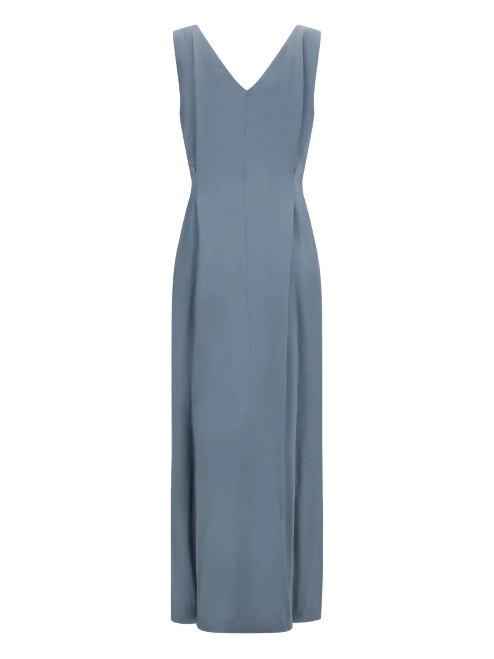 Brunello Cucinelli V-neck belted dress - Blauw