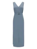 Brunello Cucinelli V-neck belted dress - Blue