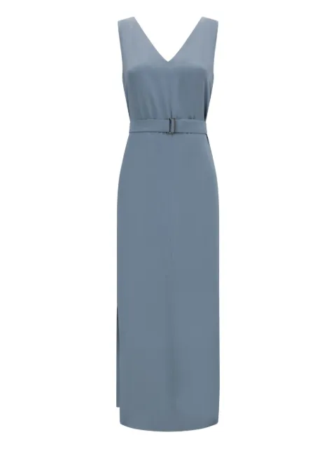 Brunello Cucinelli V-neck belted dress