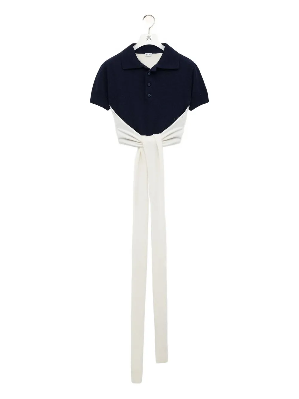 knot-detail polo top