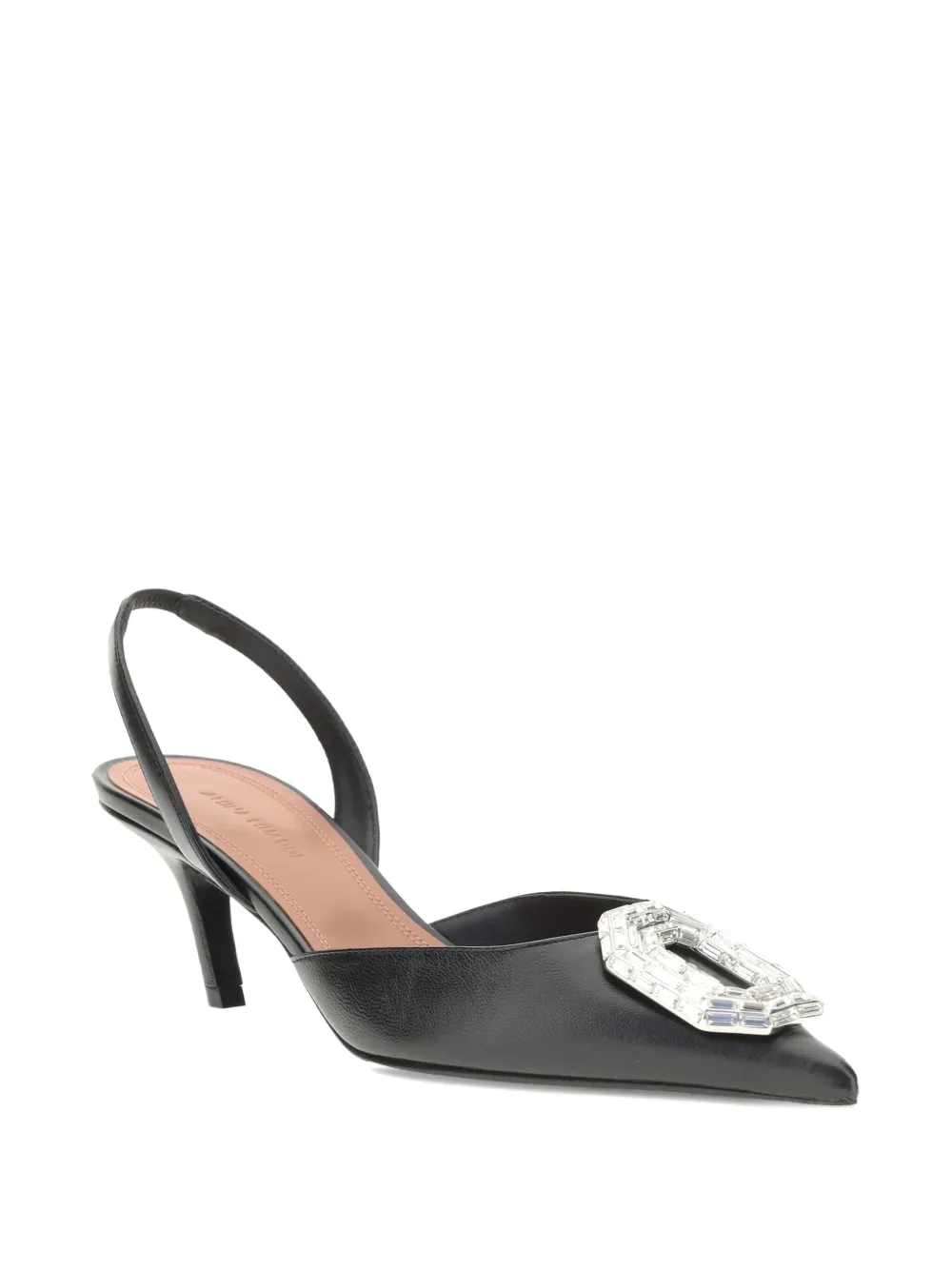 Amina Muaddi Slingback pumps verfraaid met stras Zwart