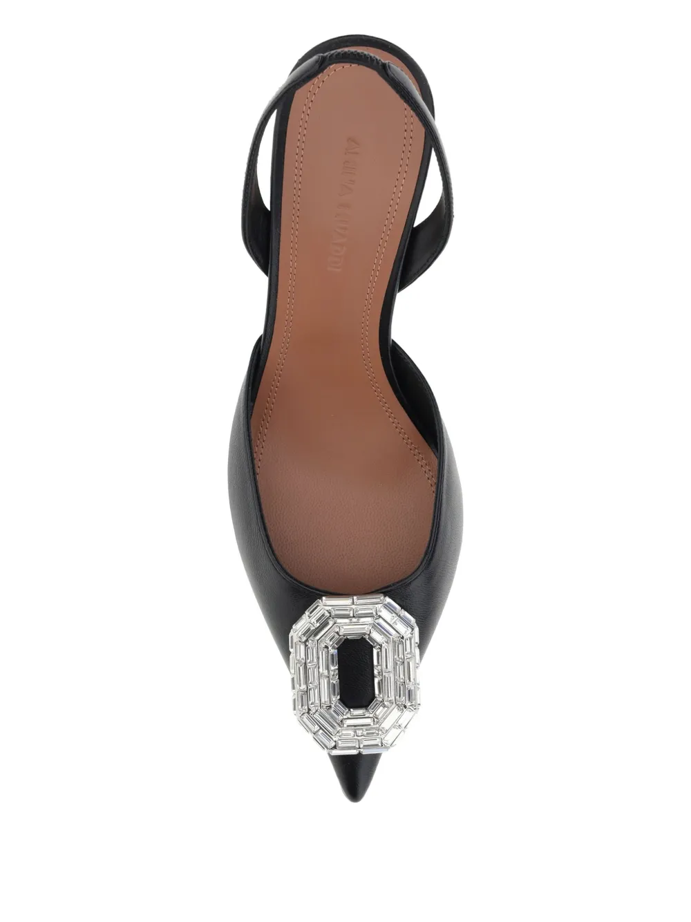 Amina Muaddi Slingback pumps verfraaid met stras Zwart