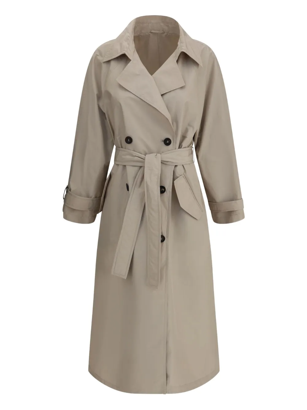 Brunello Cucinelli belted double-breasted trench coat Beige