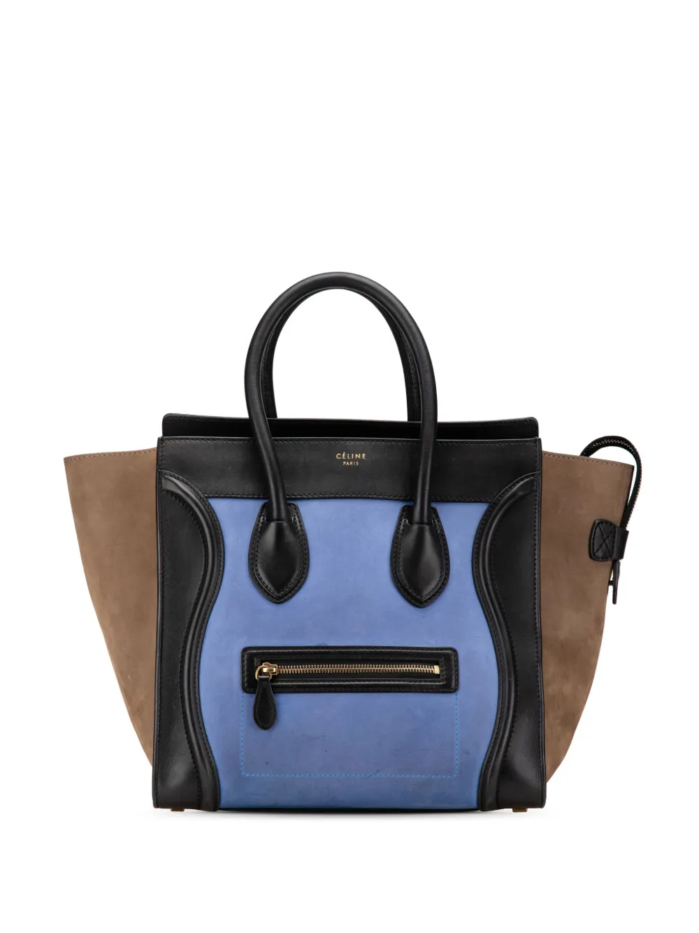 Céline Pre-Owned 2012 ミニ トリコロール ヌバック&スムースカーフ ラゲージ ハンドバッグ - ブルー Céline Pre-Owned 2012 ミニ トリコロール ヌバック&スムースカーフ ラゲージ ハンドバッグ - ブルー