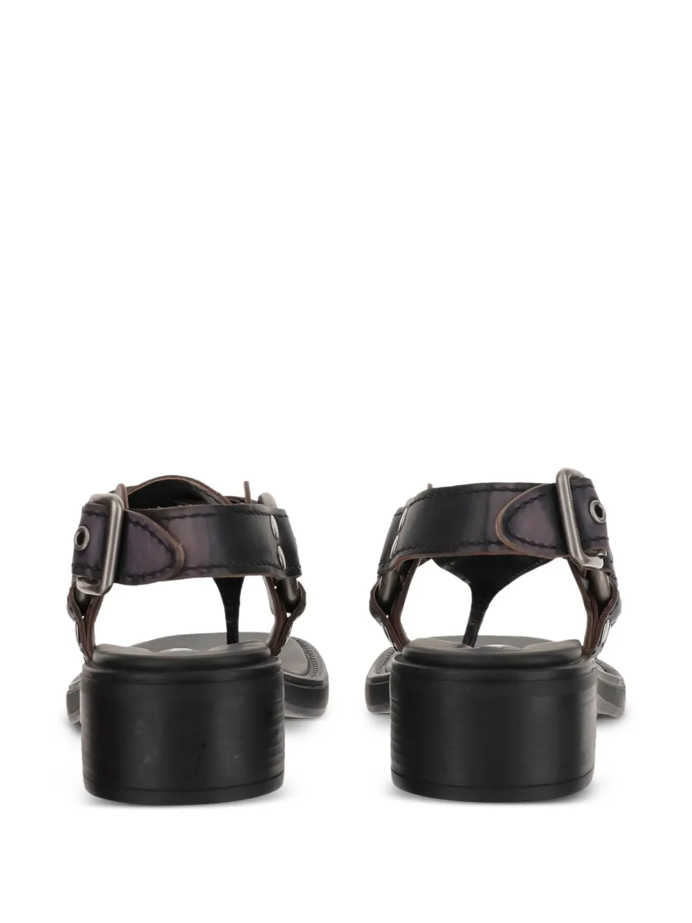 Miu Leren sandalen Zwart