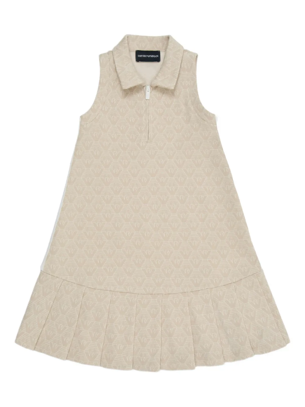 Emporio Ar i Kids Jurk met monogram Beige