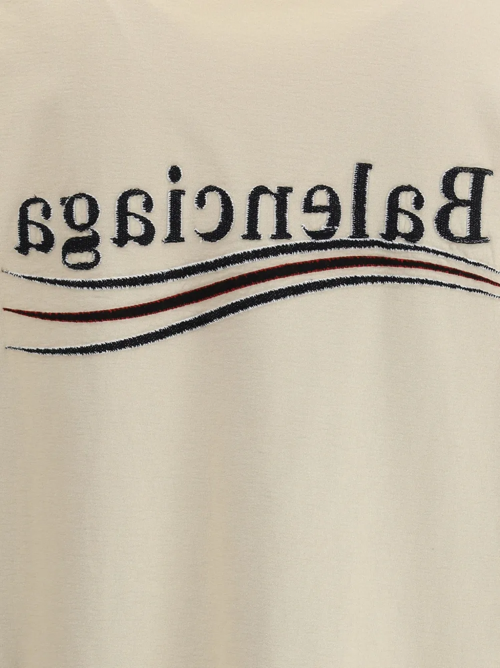 Balenciaga T-shirt met geborduurd logo Beige