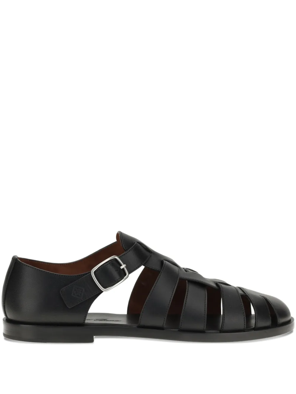 Loro Piana leather sandals Black