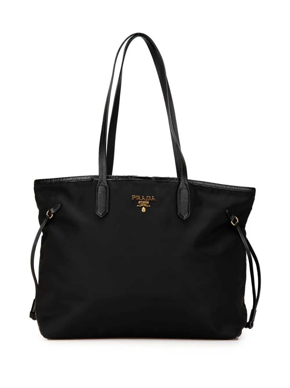 Pre-owned Prada 2000-2024 Saffiano Trimmed Tessuto Tote Bag