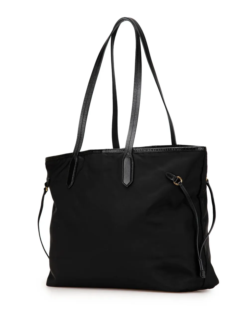 Pre-owned Prada 2000-2024 Saffiano Trimmed Tessuto Tote Bag