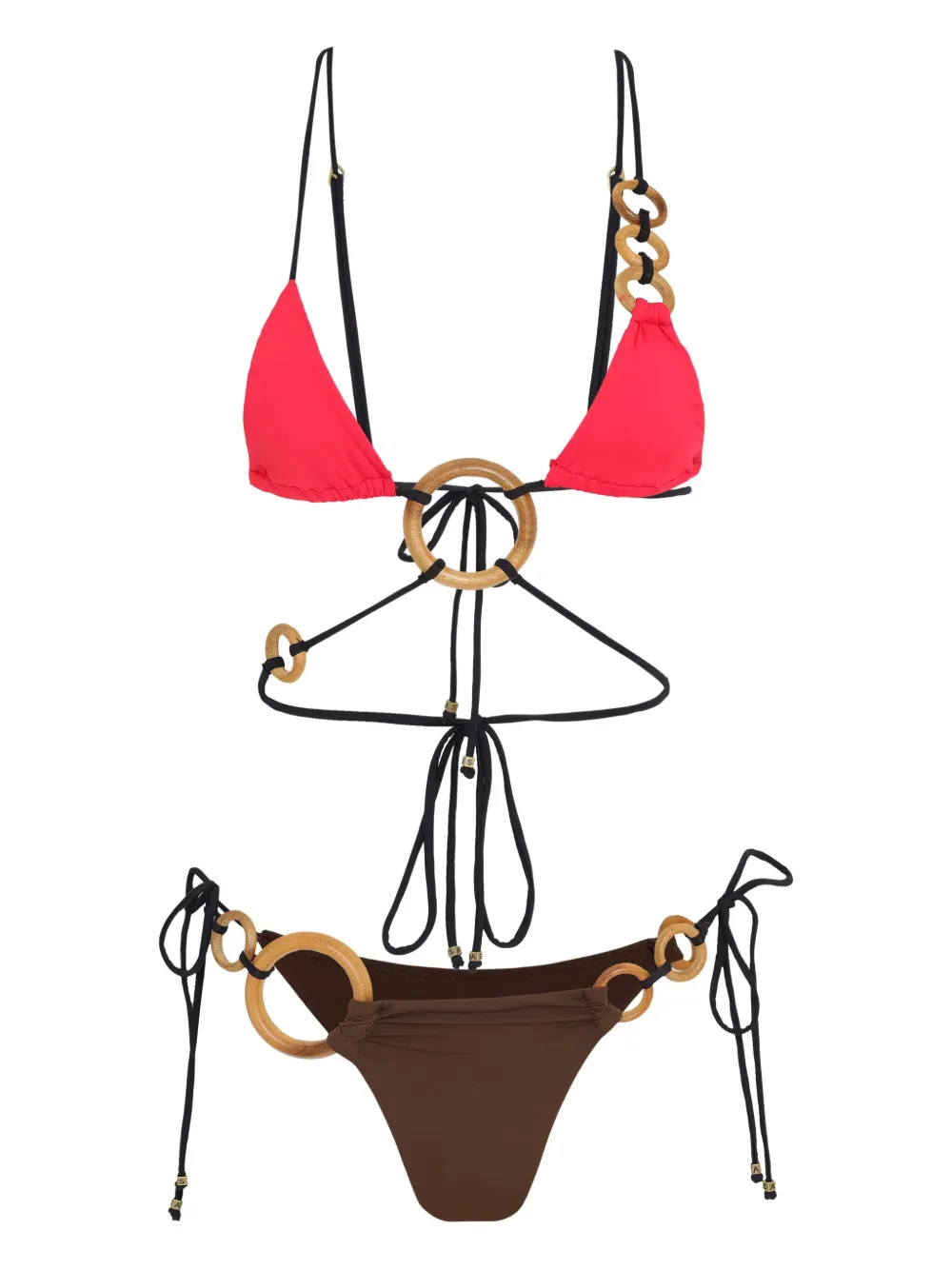 Amir Slama ring-embellished bikini set Roze