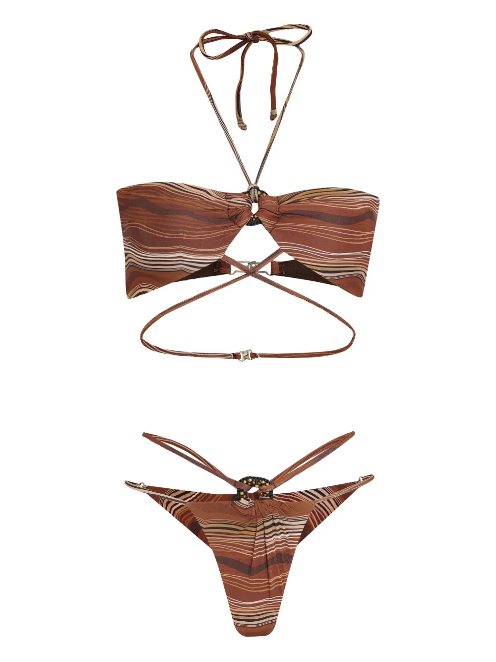 Amir Slama ring-detail striped bikini set Bruin