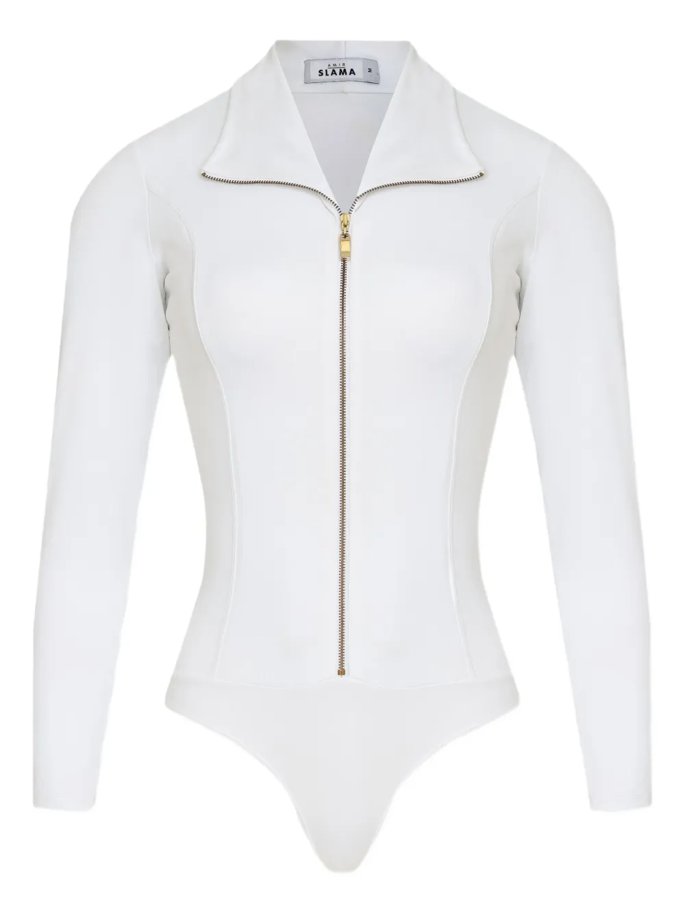 high-neck zip bodysuit