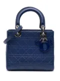 Christian Dior Pre-Owned 2013 Medium Ultra Matte Calfskin Embossed Cannage Lady Dior satchel - Blue