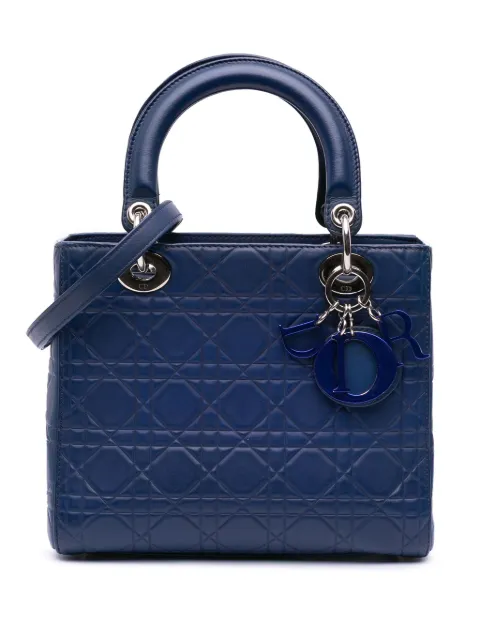 Christian Dior Pre-Owned 2013 Medium Ultra Matte Calfskin Embossed Cannage Lady Dior satchel