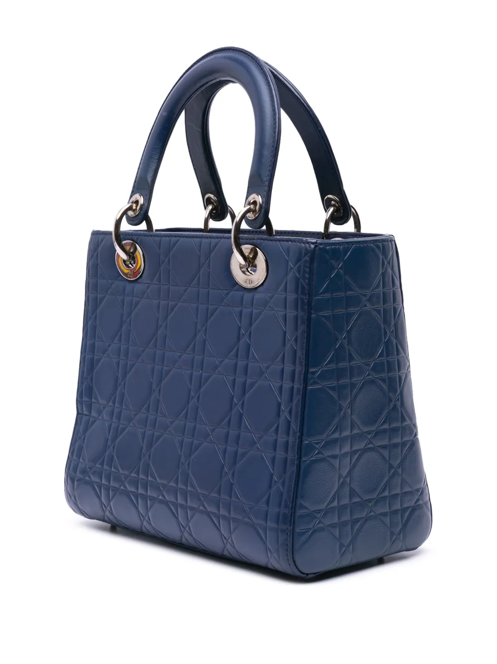 Pre-owned Dior 2013 Medium Ultra Matte Calfskin Embossed Cannage Lady Satchel