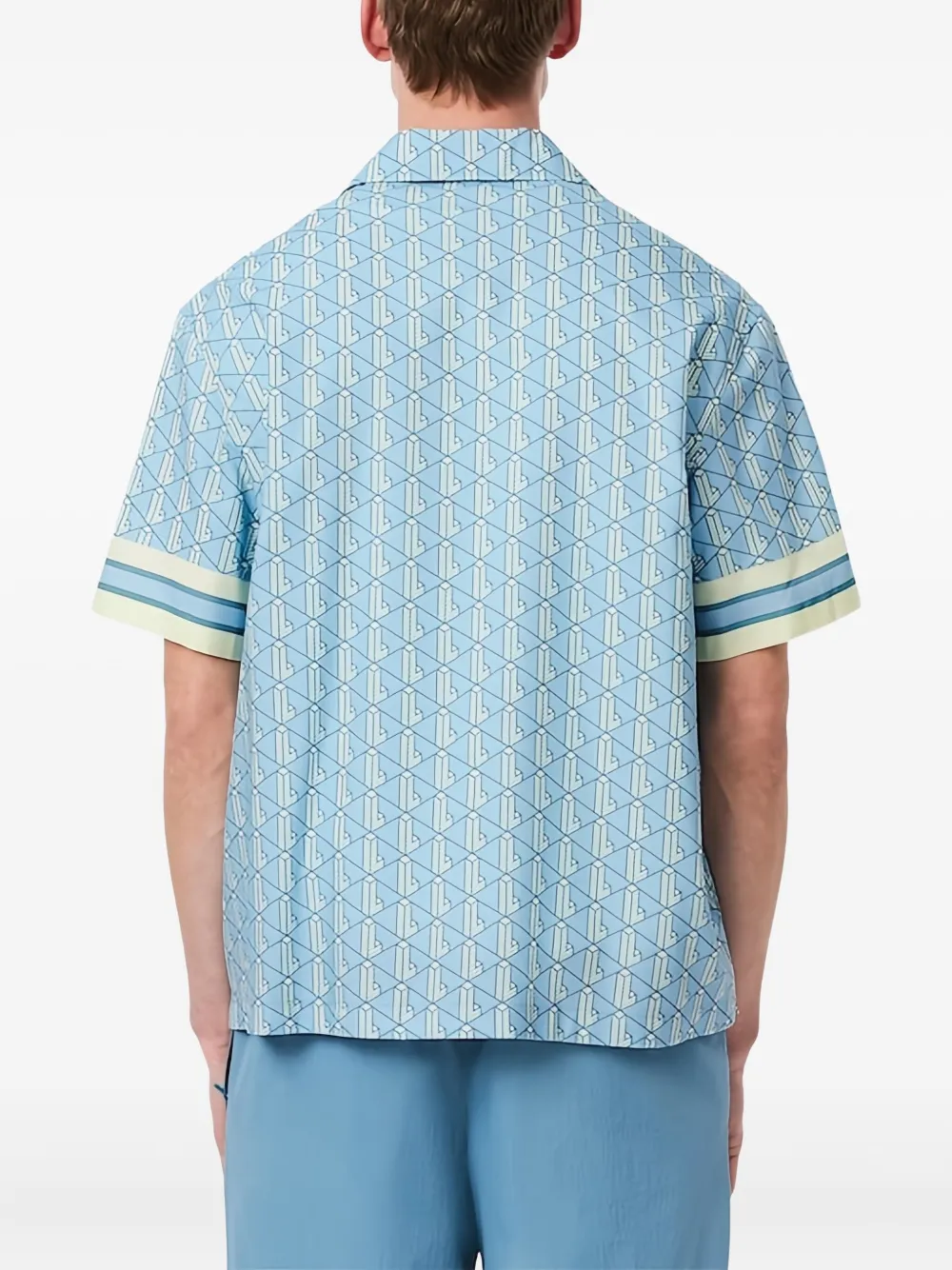 Lacoste Overhemd met monogram-print - Blauw