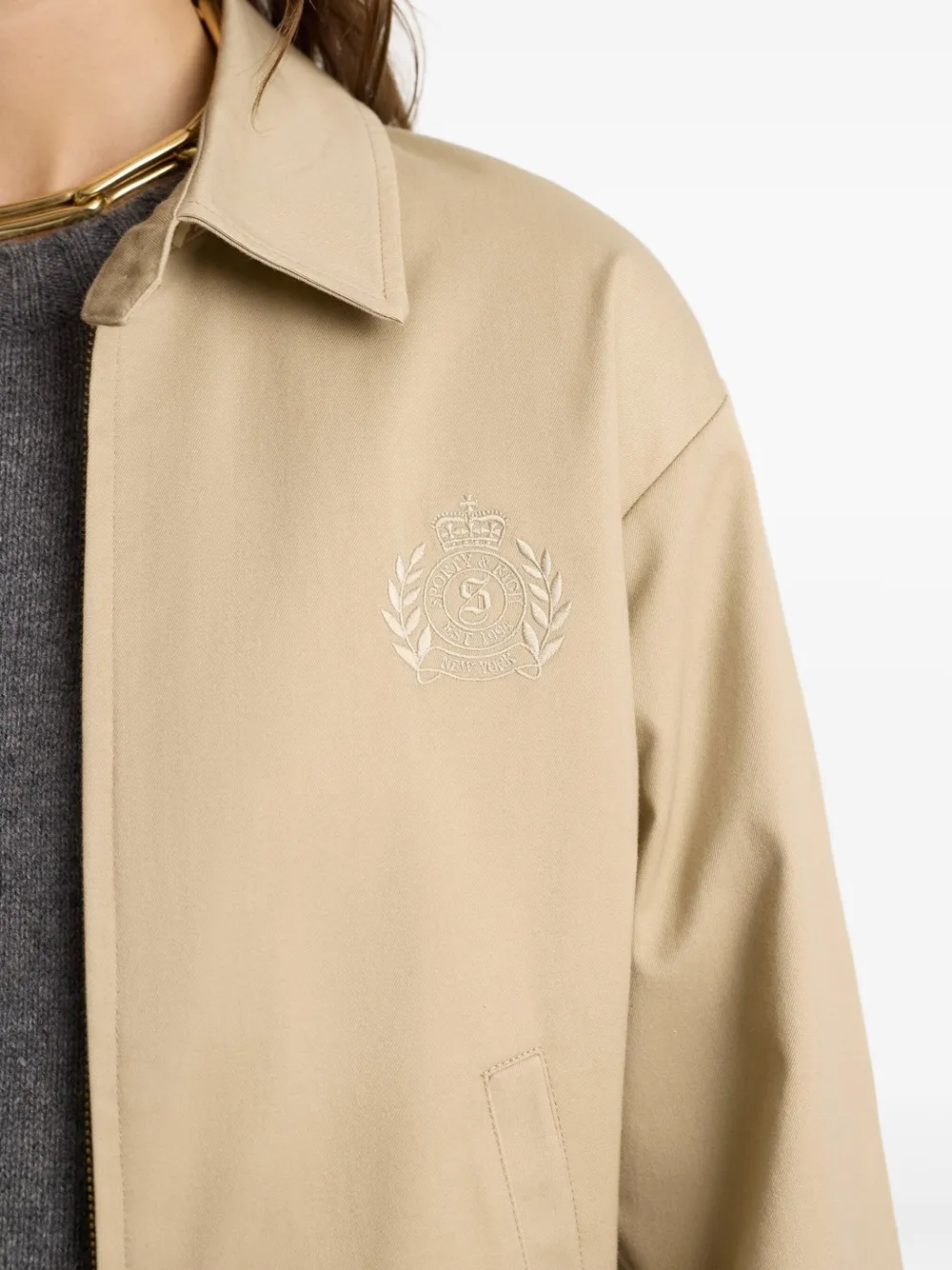 Shop Sporty And Rich H&w Crest Jacket