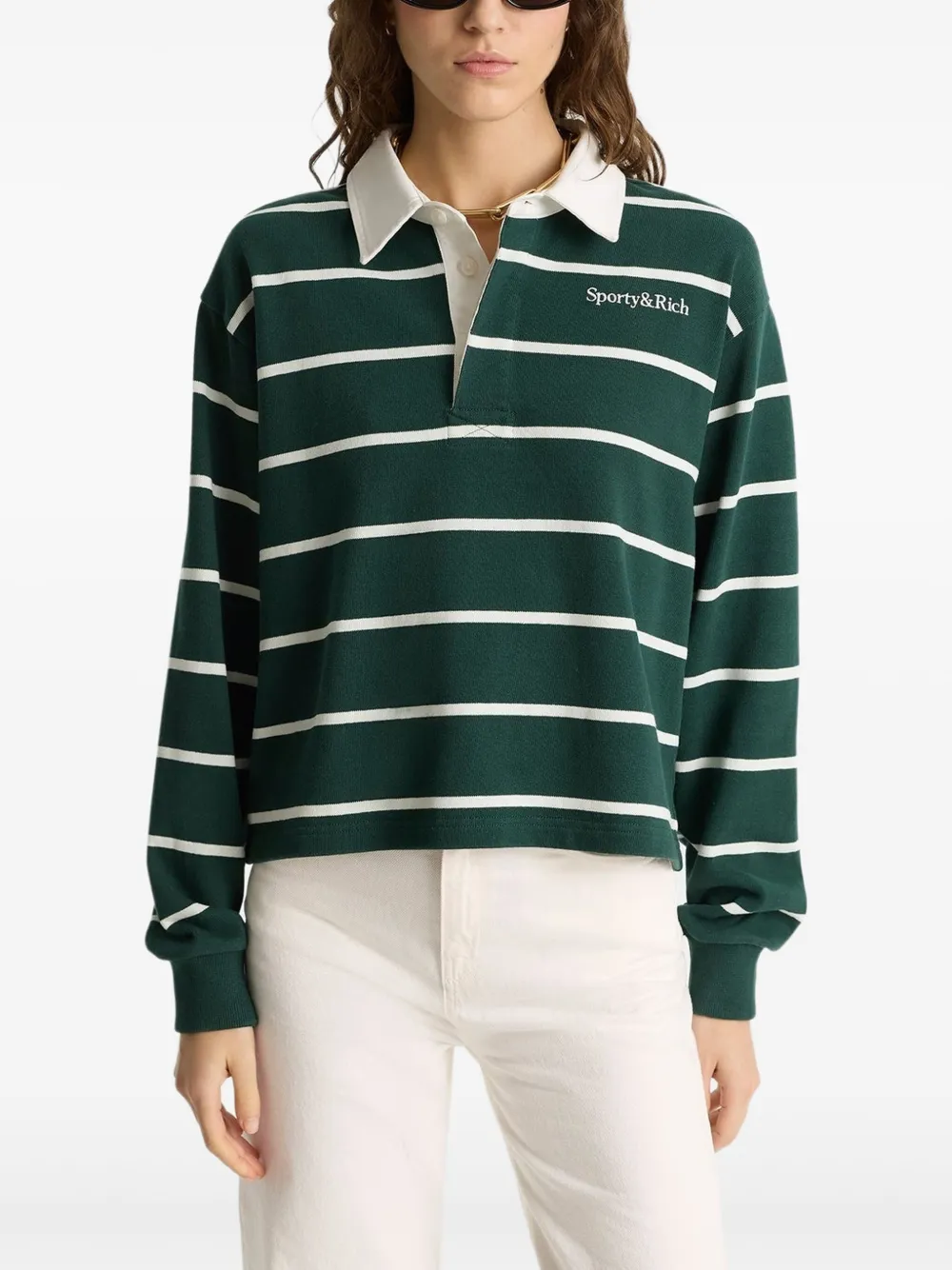 Sporty & Rich Katoenen polotop Groen