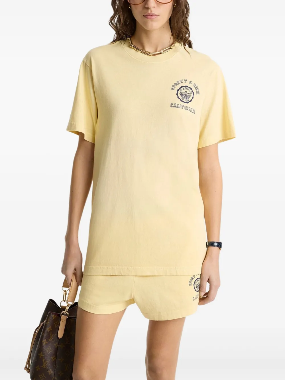 Sporty & Rich California Emblem T-shirt Geel