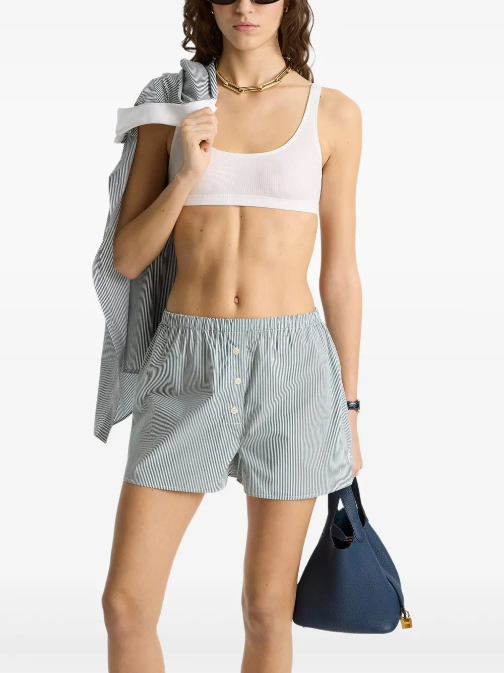 Sporty & Rich Katoenen shorts Groen
