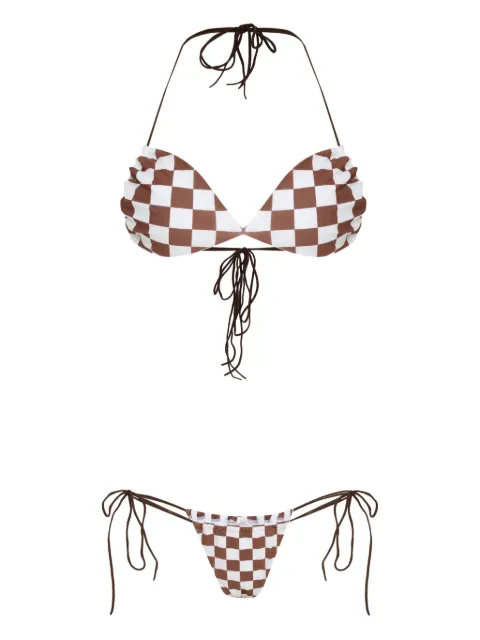Amir Slama check-print triangle bikini set