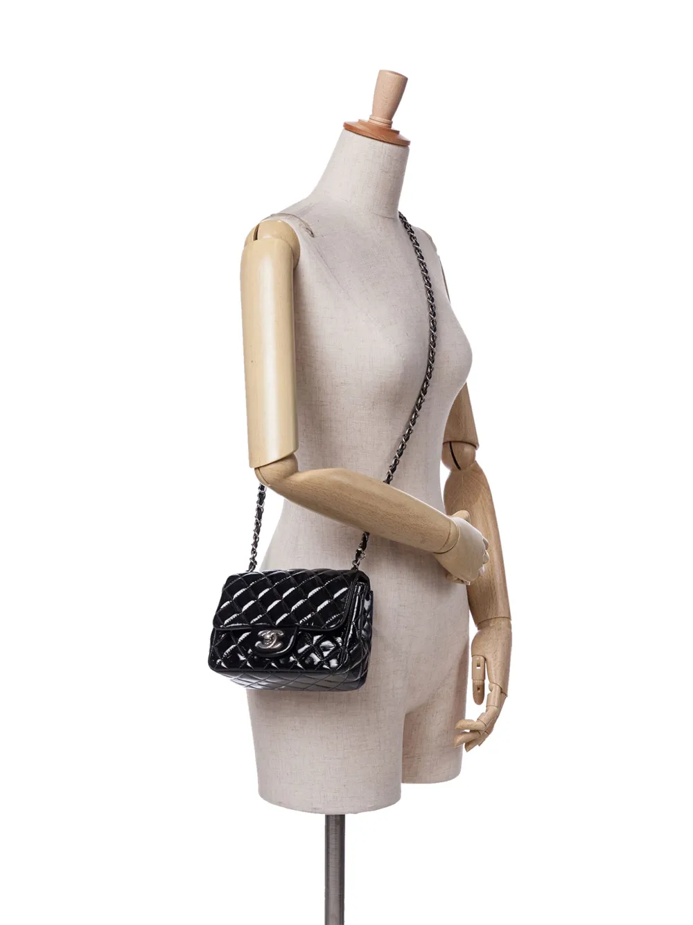CHANEL Pre-Owned 2012-2013 Mini Square Classic Patent Single Flap crossbody bag | Pre-Owned | Image 2