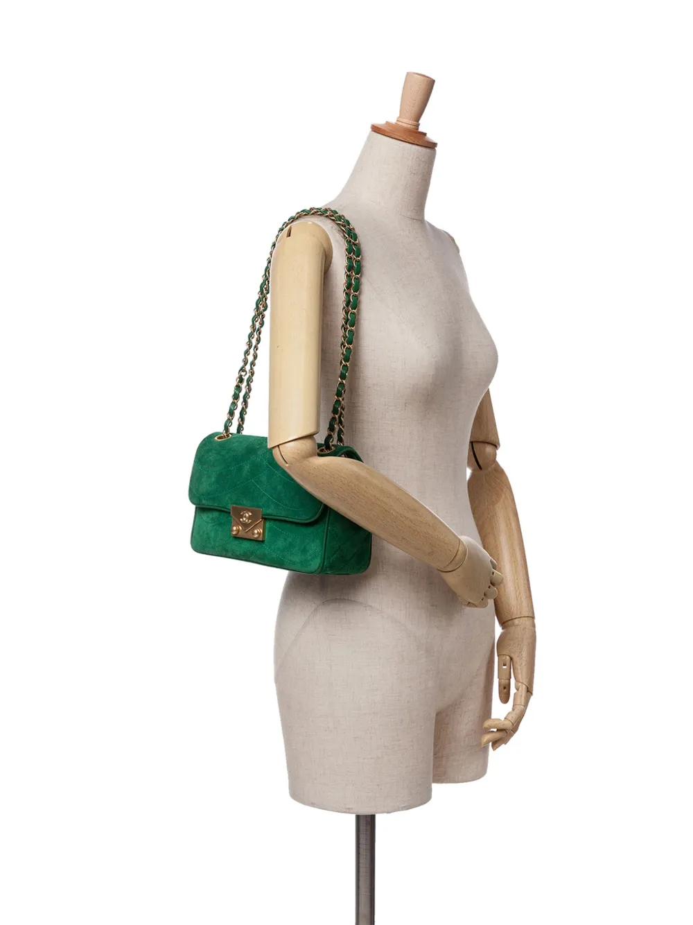 Pre-owned Chanel 2015-2016 Small Suede And Lambskin Pagoda Flap Crossbody Bag