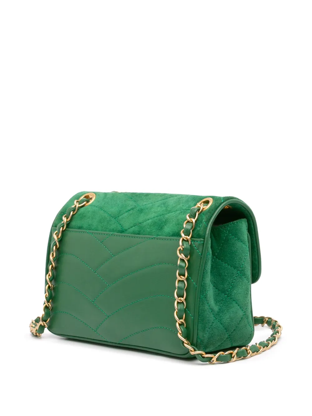 Pre-owned Chanel 2015-2016 Small Suede And Lambskin Pagoda Flap Crossbody Bag