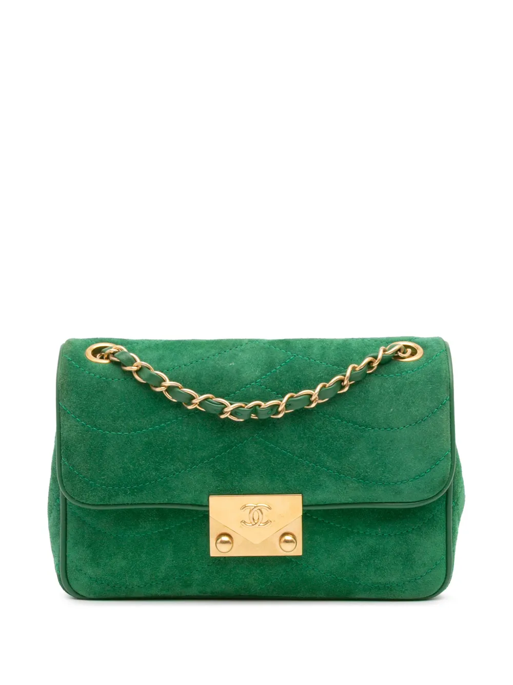 Pre-owned Chanel 2015-2016 Small Suede And Lambskin Pagoda Flap Crossbody Bag