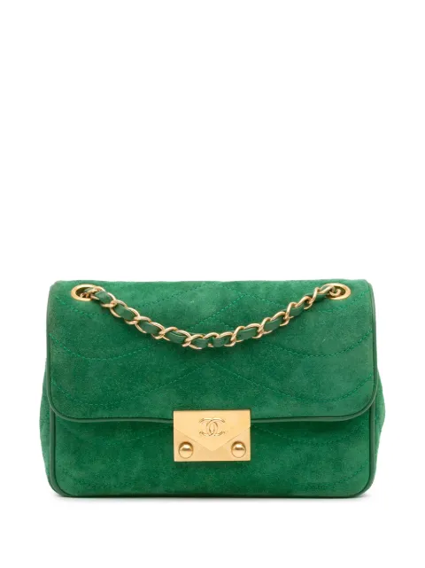 CHANEL Pre-Owned bolsa crossbody Pagoda Flap pequeña de piel de cordero y gamuza 2015-2016