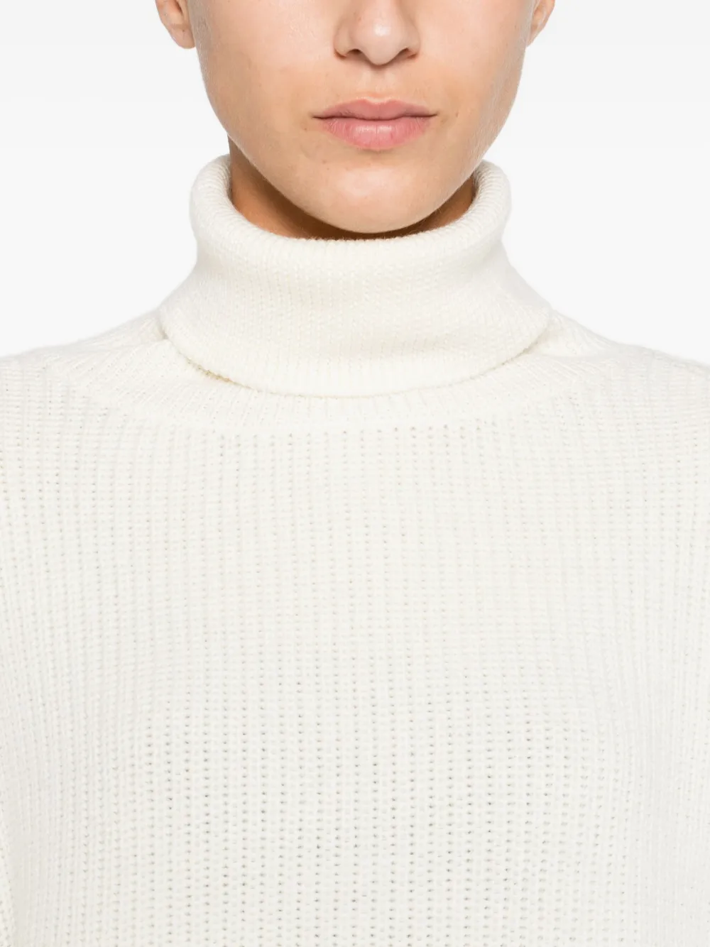 P.A.R.O.S.H. Geribbelde trui met hoge hals Wit